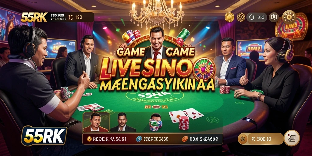 Tampilan gameplay Live Casino yang mendebarkan dan interaktif di 55RK.