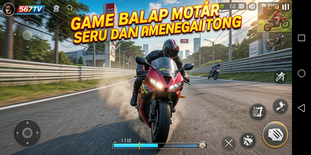 Tampilan balapan seru di 567TV dengan grafis memukau.