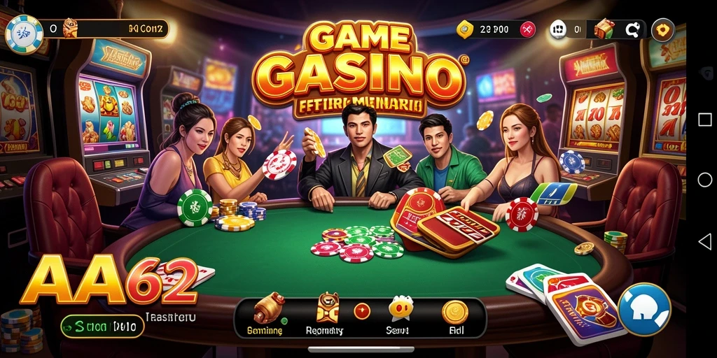 Screenshot utama AA62 menampilkan gameplay seru dengan grafis menarik.
