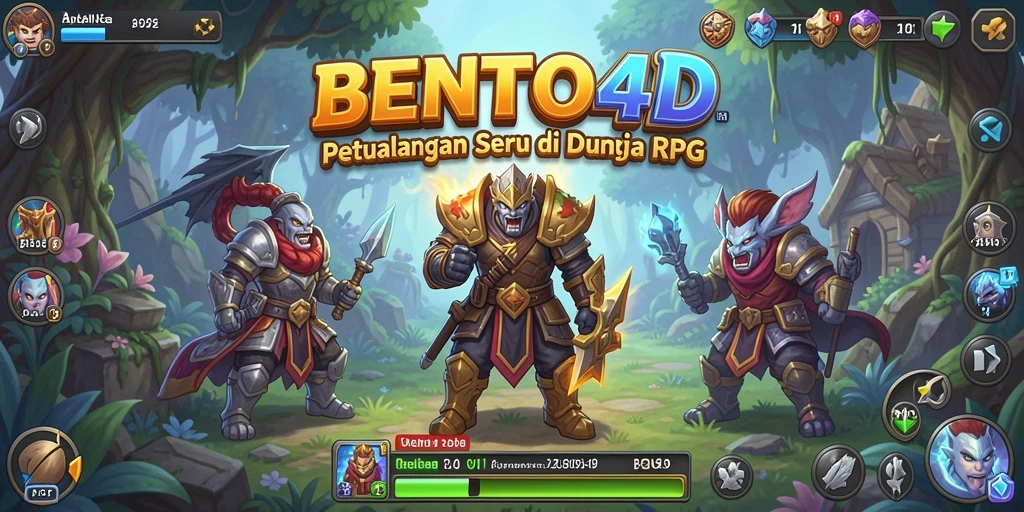 Tampilan screenshot menunjukkan pertempuran epik di BENTO4D.