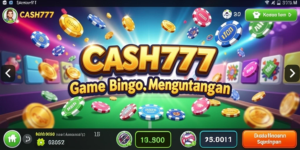 Tampilan gameplay seru dari CASH777 yang penuh warna.