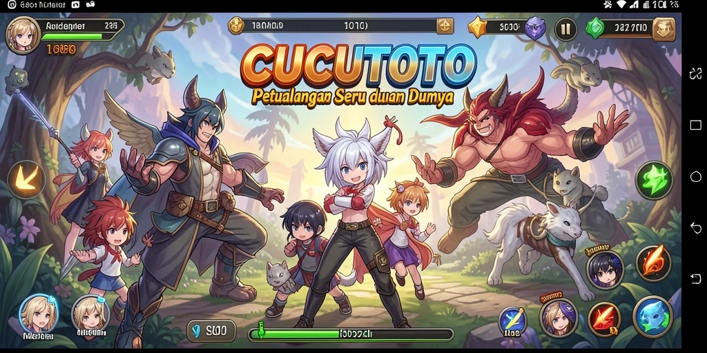 Tangkapan layar gameplay CUCUTOTO dengan karakter anime unik.