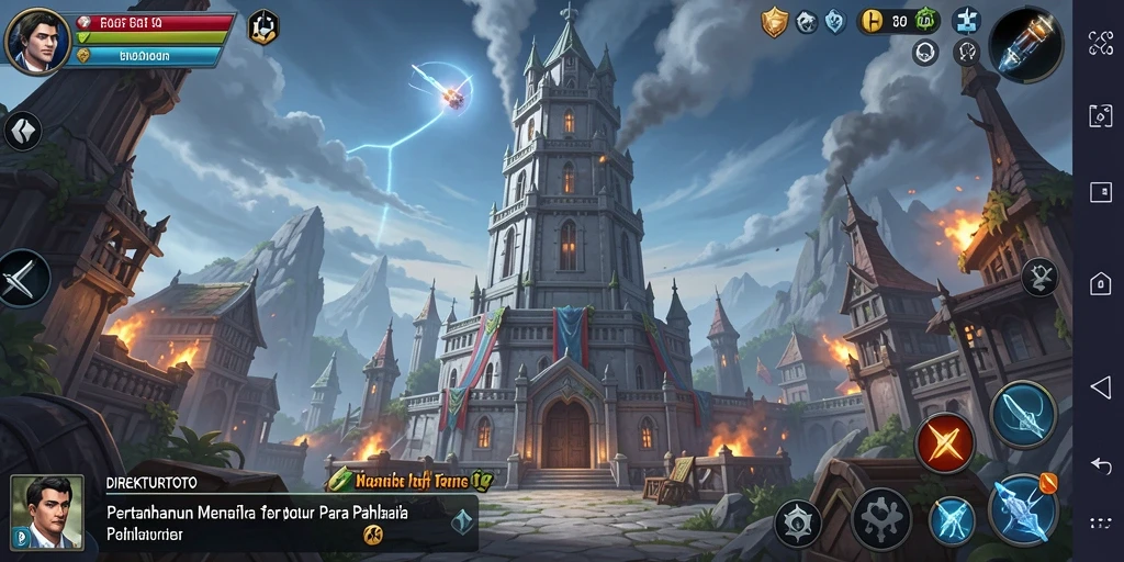 Screenshot menampilkan gameplay yang mendebarkan dalam Tower Defense.