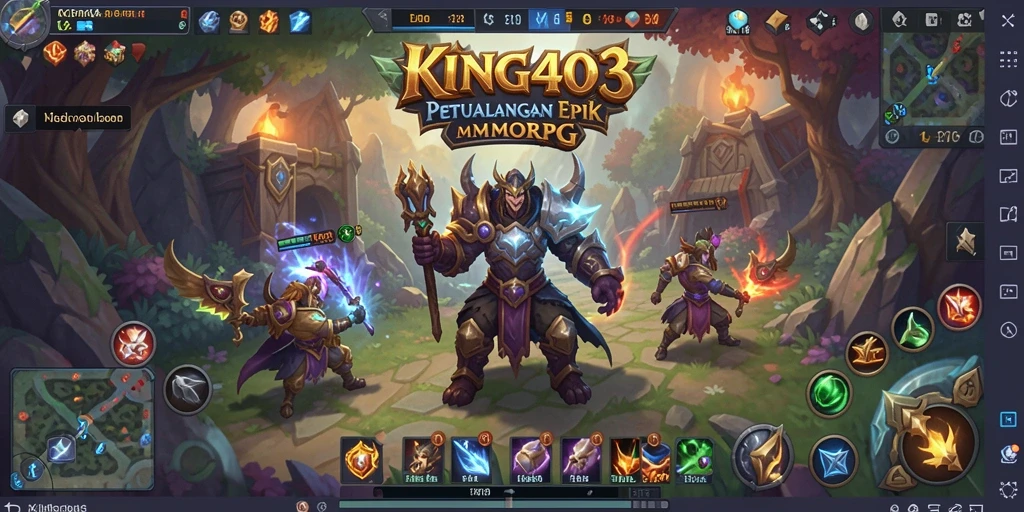 Screenshot utama KING403 menampilkan aksi seru dalam pertempuran MMORPG.
