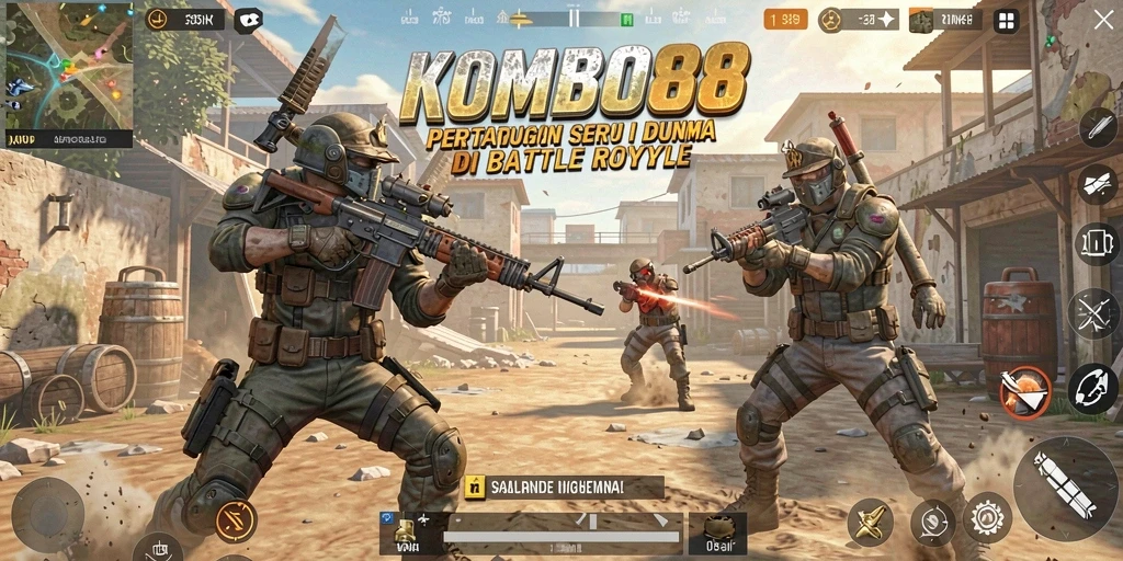Gameplay seru dan mendebarkan di KOMBO88 Battle Royale.