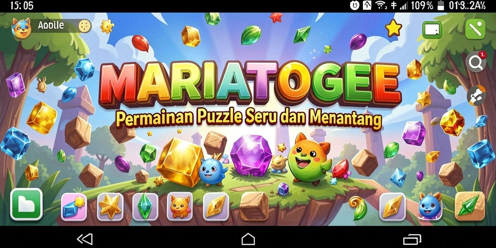 Tampilan gameplay MARIATOGEL yang menantang dan menarik.