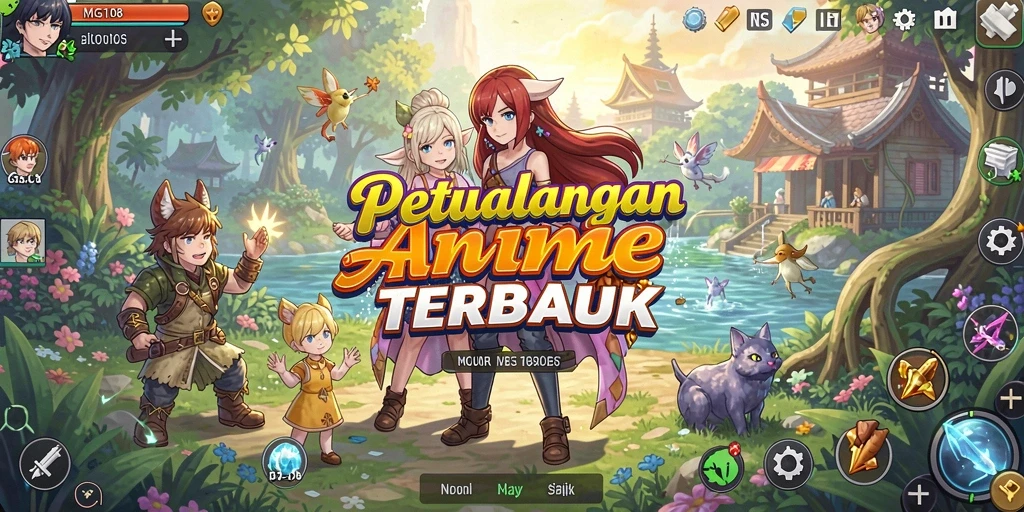 Screenshot MG108 menampilkan aksi seru dari karakter anime yang berpetualang.