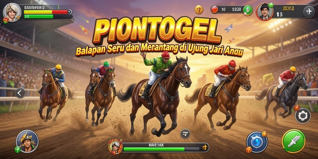 Tangkapan layar <strong>PIONTOGEL</strong> menampilkan aksi balapan mendebarkan di trek yang menantang.
