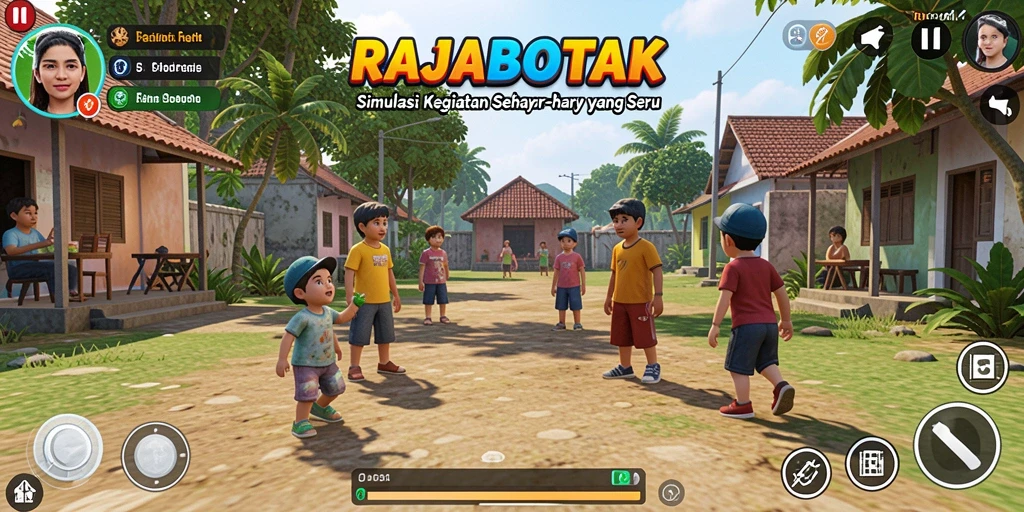 Tampilan gameplay RAJABOTAK, menjelajah dunia simulasi yang menarik.
