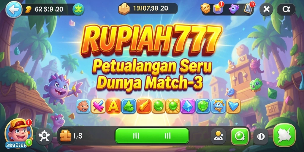 Screenshot gameplay RUPIAH777 dengan tantangan Match-3 yang menarik.