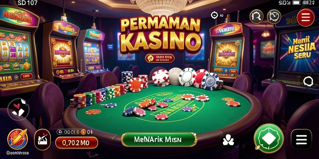 Gameplay menegangkan dengan grafis kasino yang memukau.