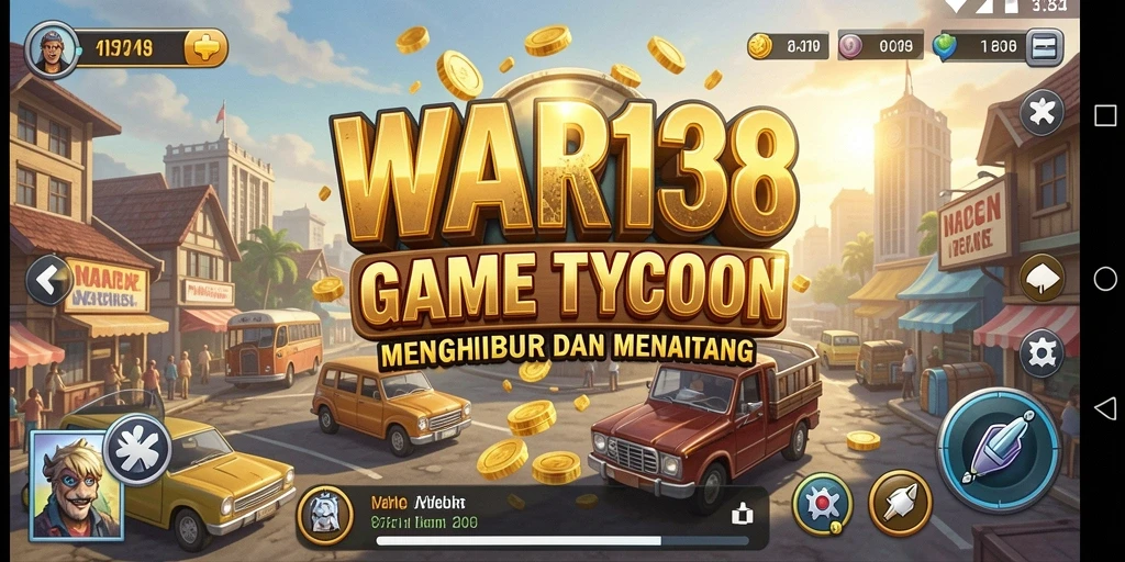 Tampilan gameplay WAR138 yang seru dalam membangun kerajaan bisnis.